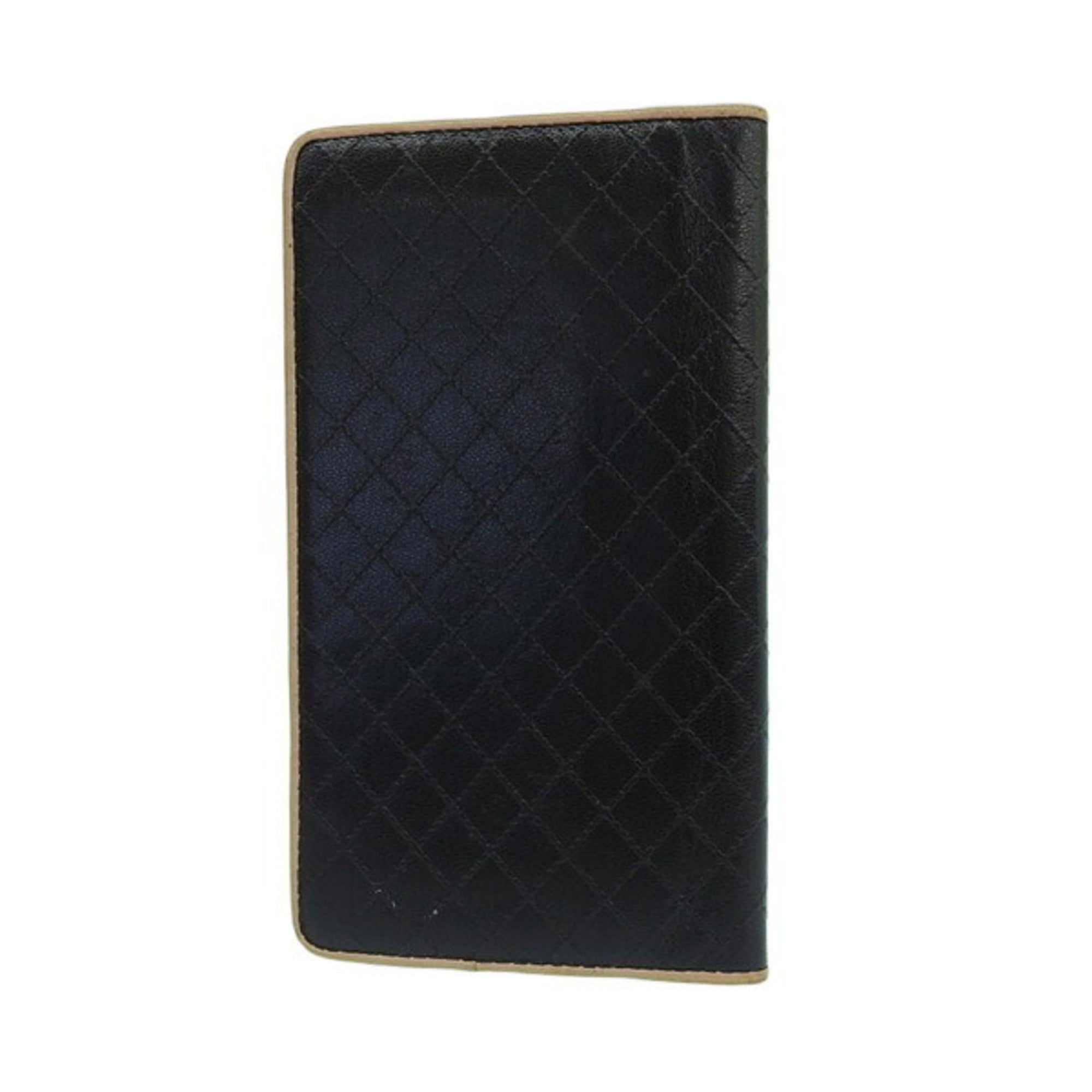 CHANEL Leather Cocomark Notebook Cover Black Ladies
