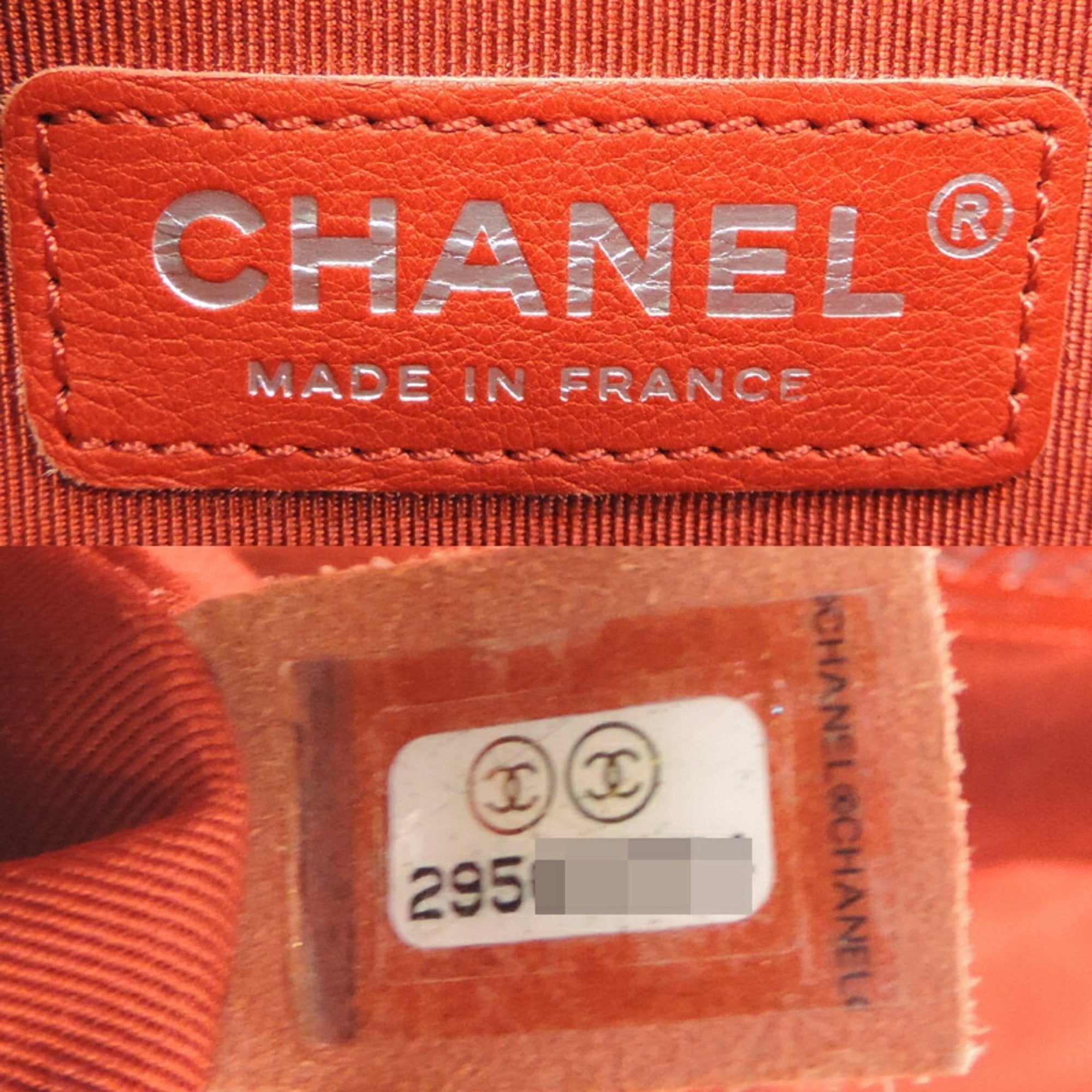CHANEL Boy V Stitch Chain Shoulder Women's Bag A67086 Caviar Skin Red