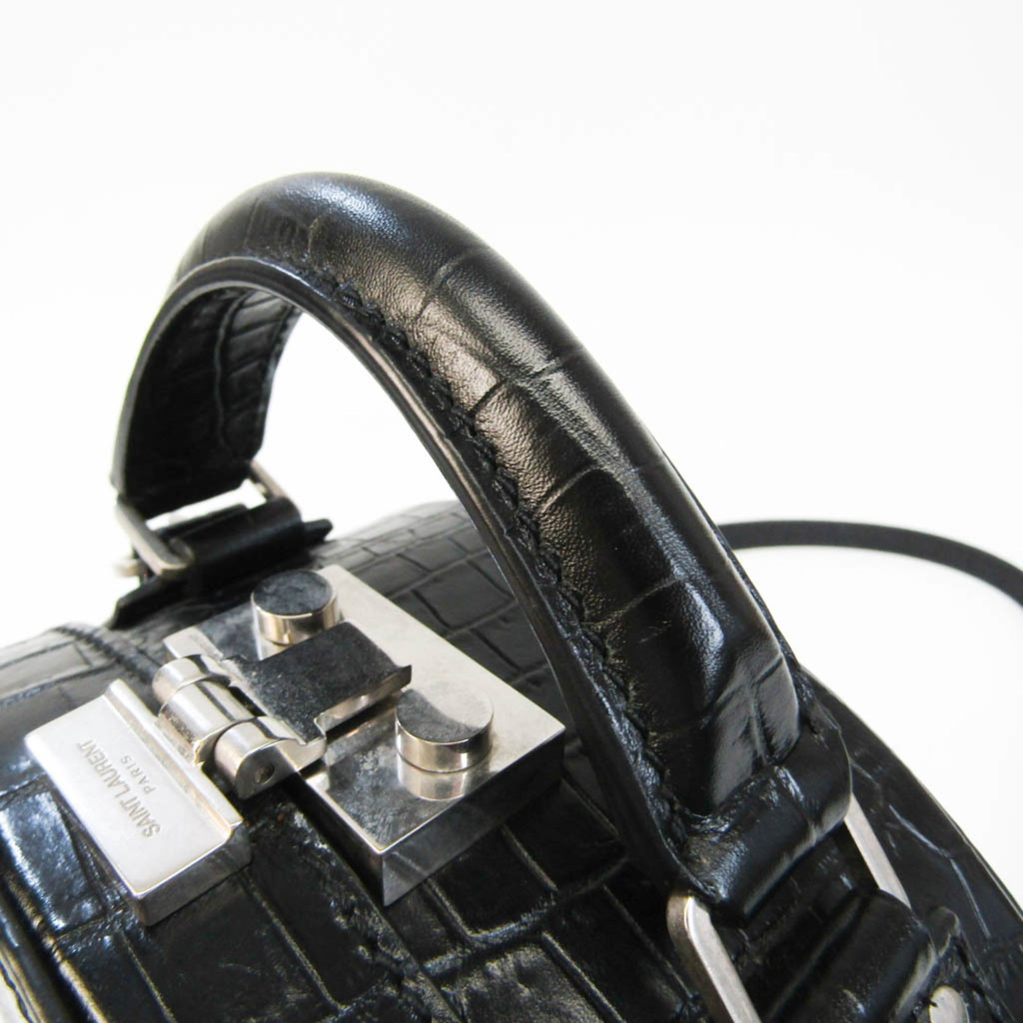 SAINT LAURENT Mika Box 516858 Women's Leather Shoulder Bag Black