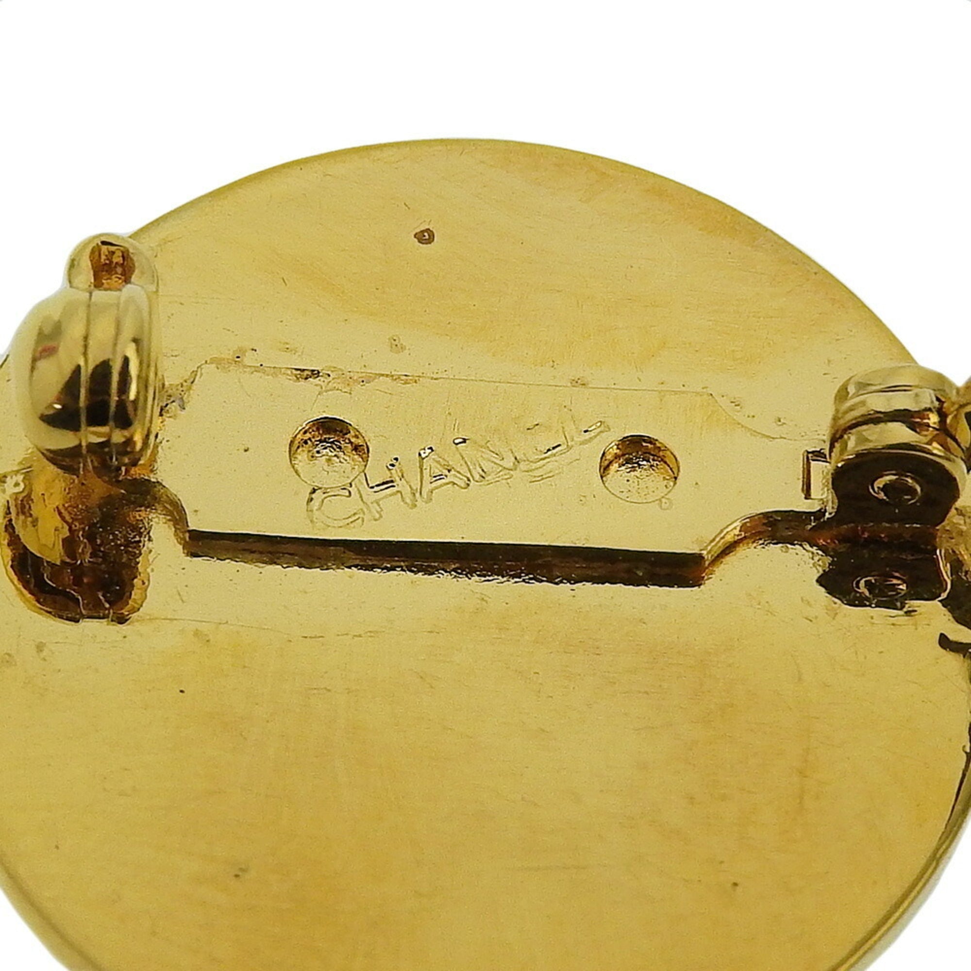 CHANEL bag motif brooch here mark matelasse gold plated ladies