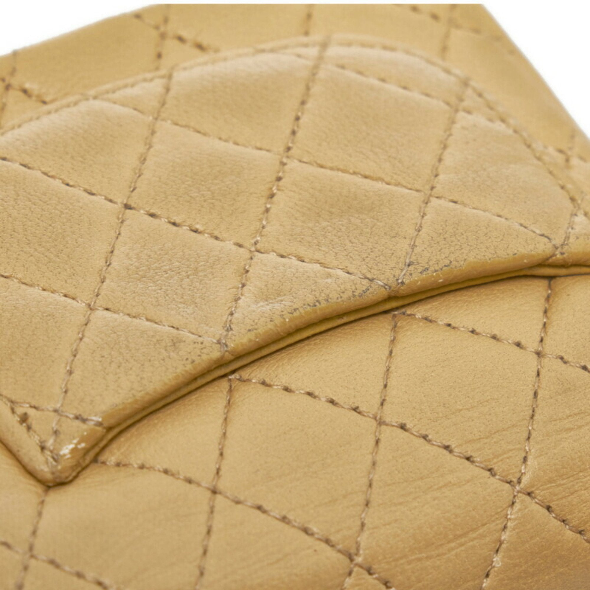 CHANEL matelasse chain shoulder bag handbag waist pouch beige leather ladies
