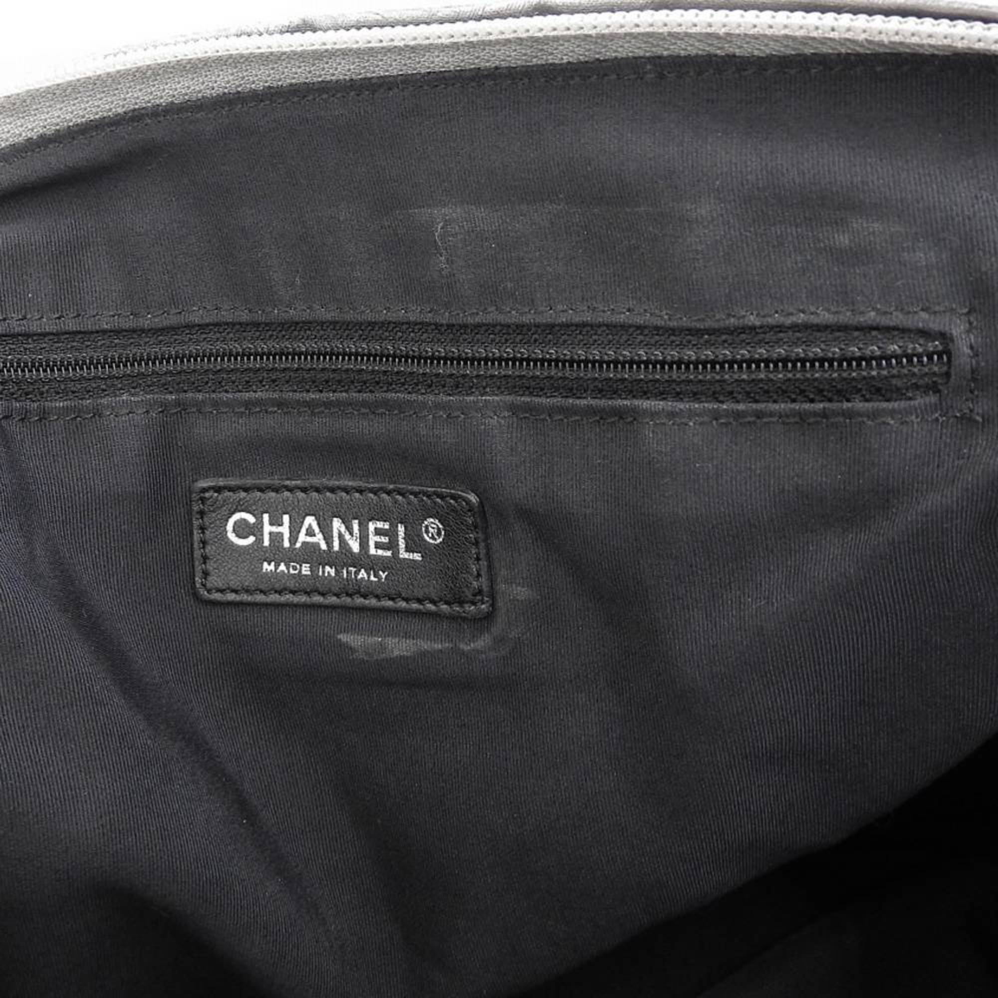 CHANEL unlimited handbag shoulder bag tote silver with seal 1