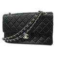 CHANEL  Matelasse W Flap W Chain Lambskin Women's Leather Shoulder Bag Black