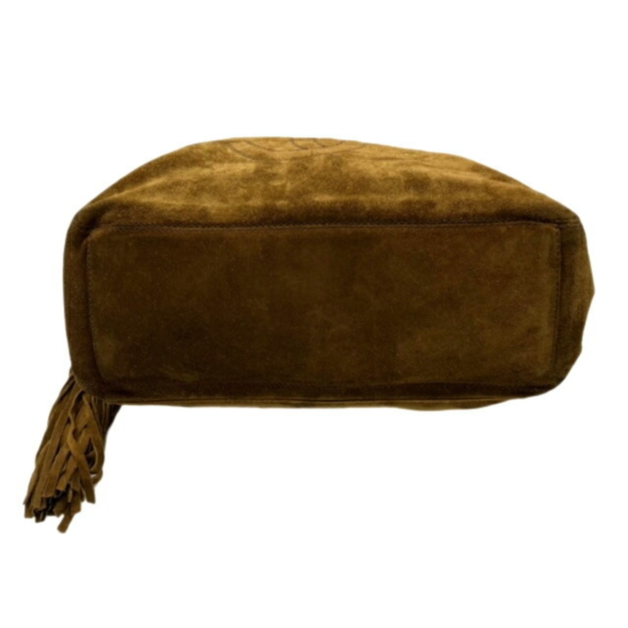 CHANEL Shoulder bag suede brown one shoulder here mark