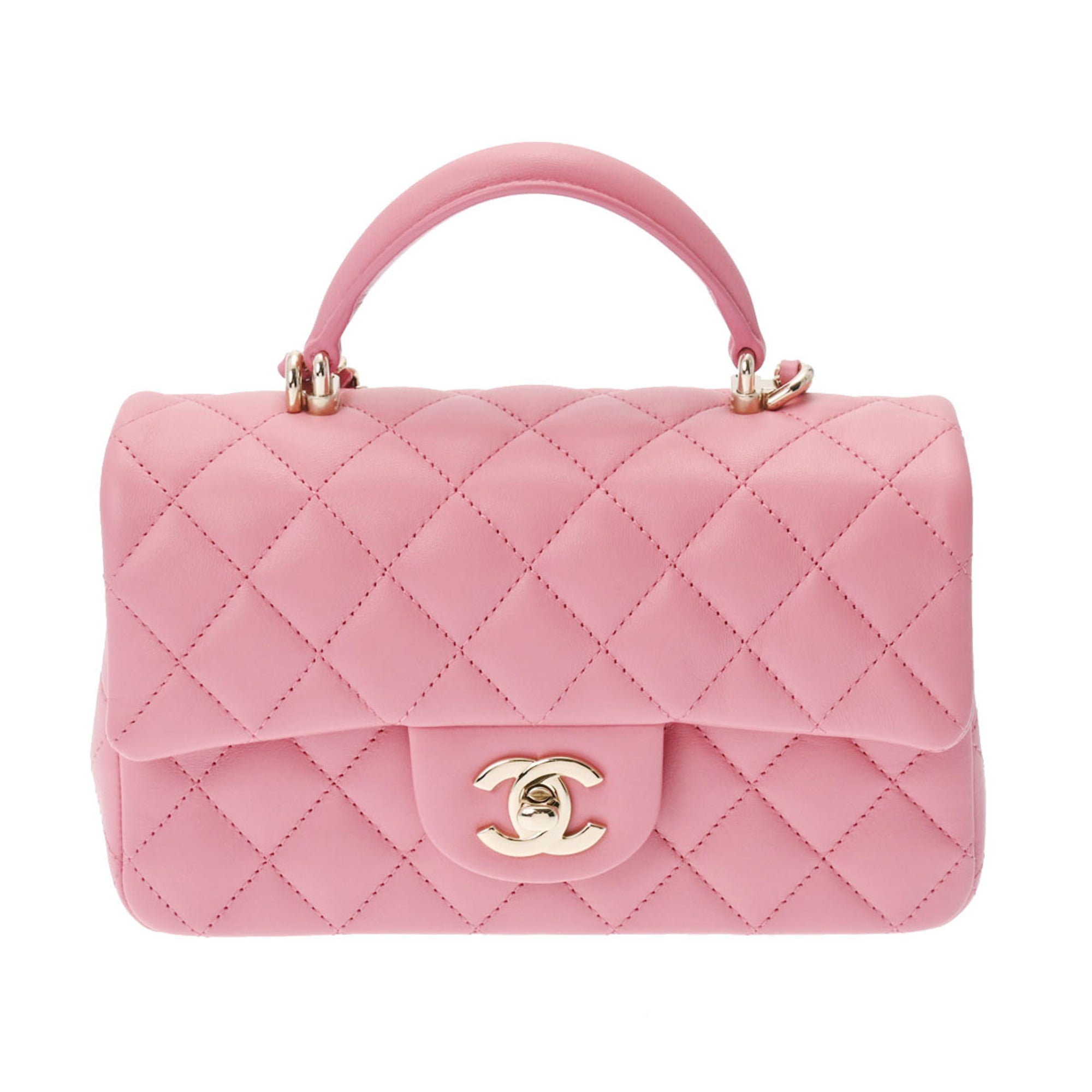CHANEL Chain Shoulder Pink Champagne AS2431 Women's Lambskin Bag