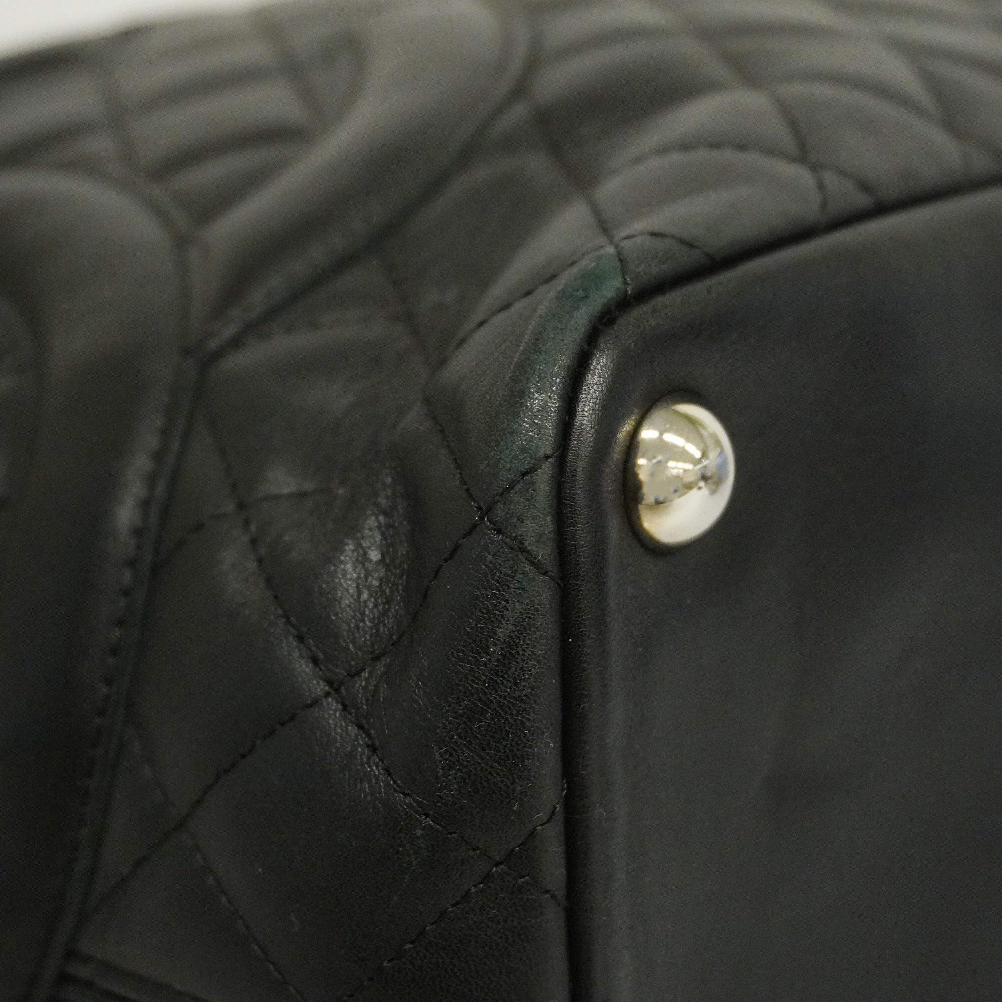 CHANELAuth  Ligne Cambon Tote Bag Women's Leather Tote Bag Black