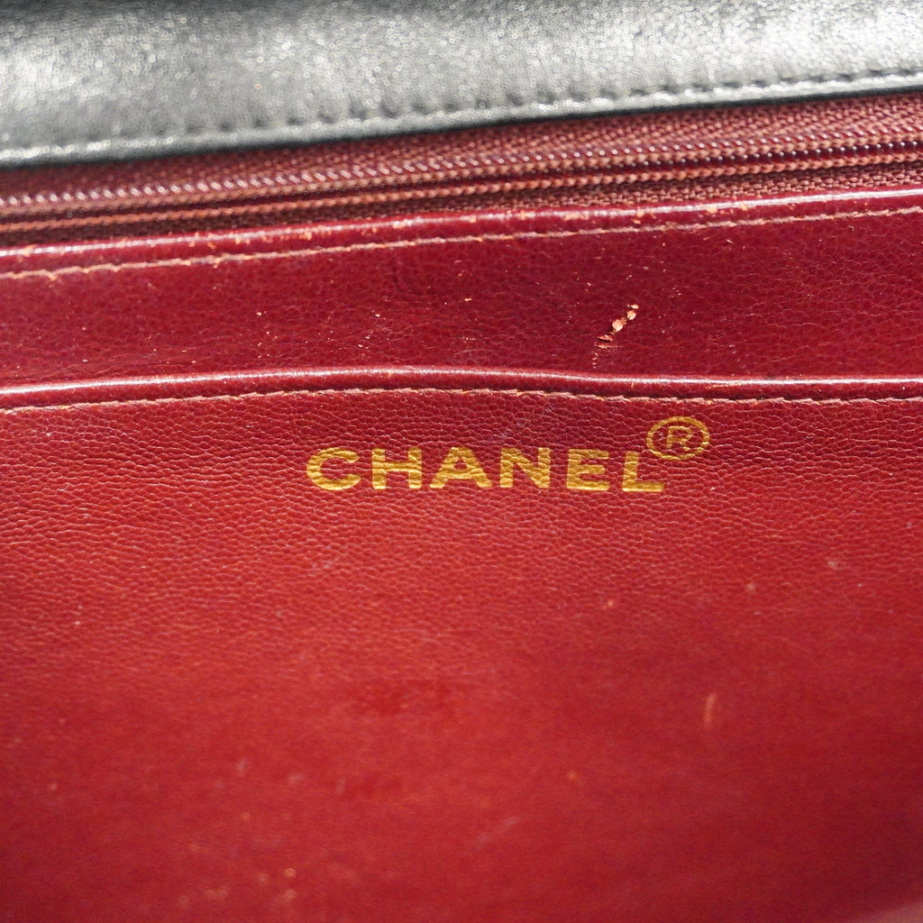 CHANEL  Matelasse Big Matelasse W Chain Women's Leather Shoulder Bag Black