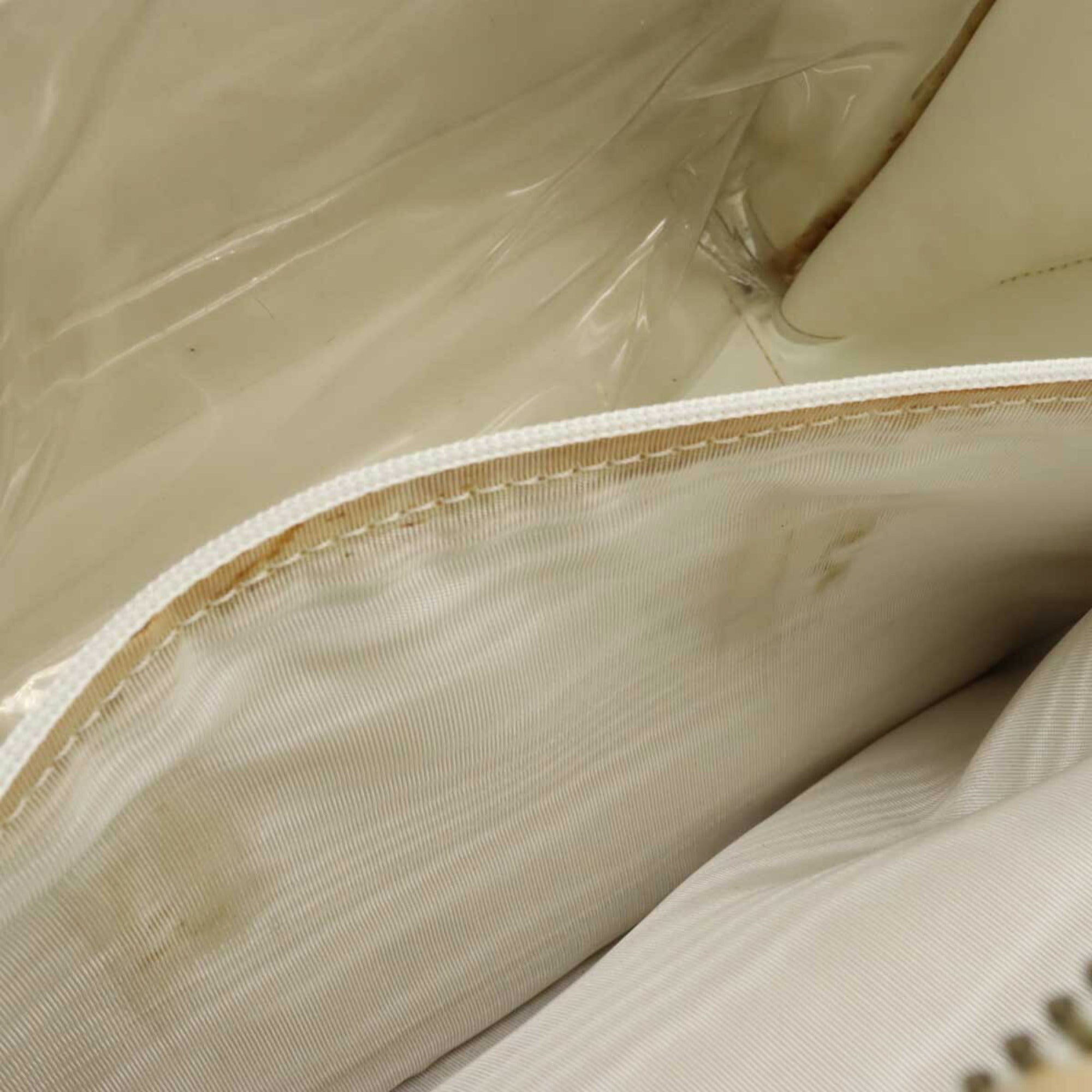 CHANEL Cocomark Handbag Vanity Bag Shoulder Caviar Skin Leather White A11265