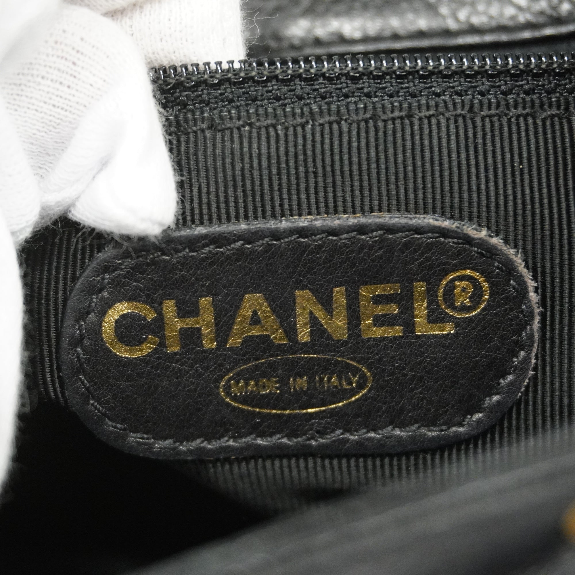 CHANELAuth  Triple Coco Women's Leather Backpack Black
