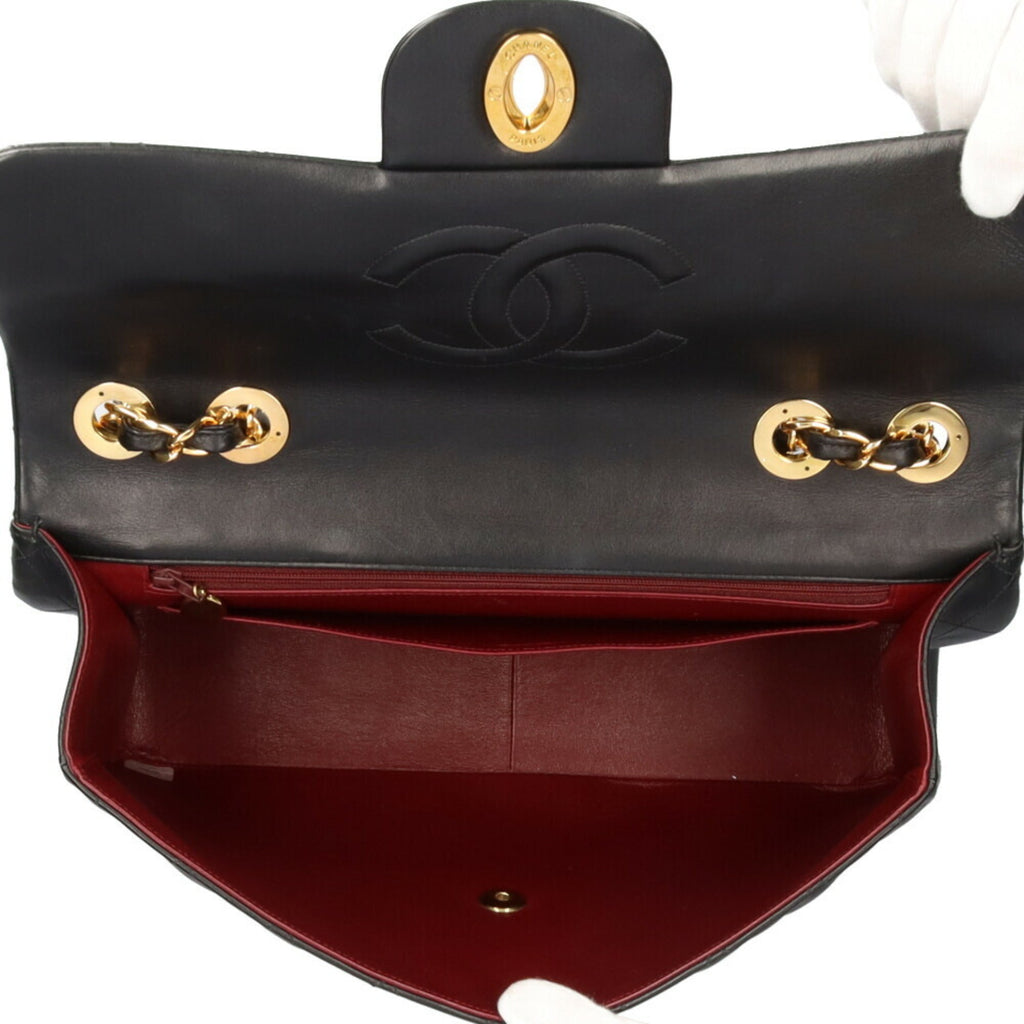 CHANEL chain matelasse shoulder bag lambskin black ladies