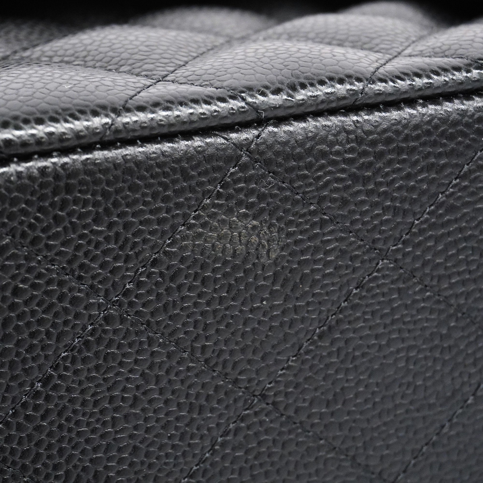 CHANEL  Big Matelasse W Flap W Chain Women's Leather Shoulder Bag Black