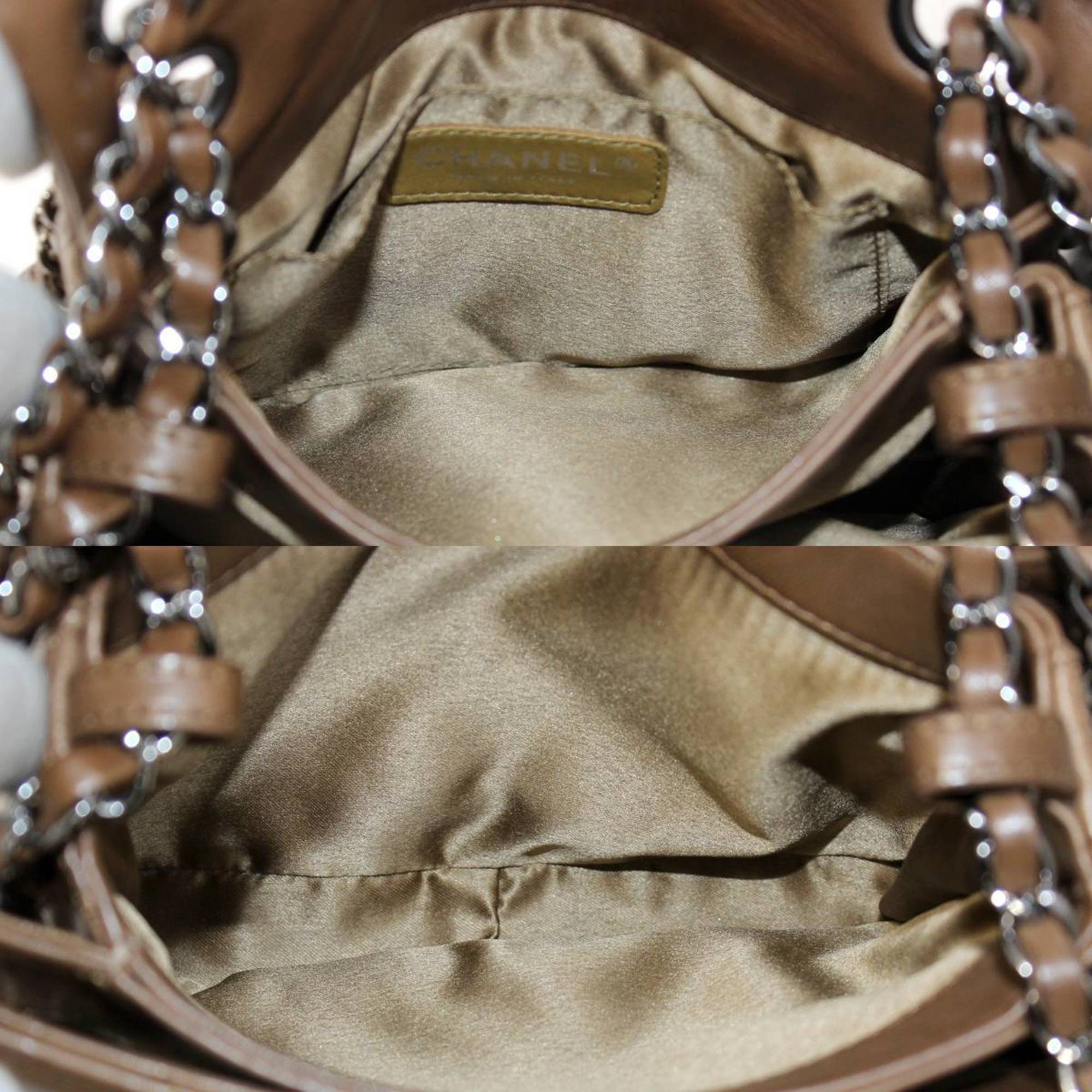 CHANEL chain shoulder bag matelasse dark brown 15357745