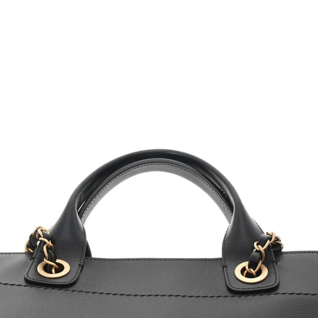 CHANEL Deauville Studded Tote Black A57067 Ladies Caviar Skin Bag