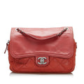 CHANEL coco mark chain shoulder bag red leather ladies