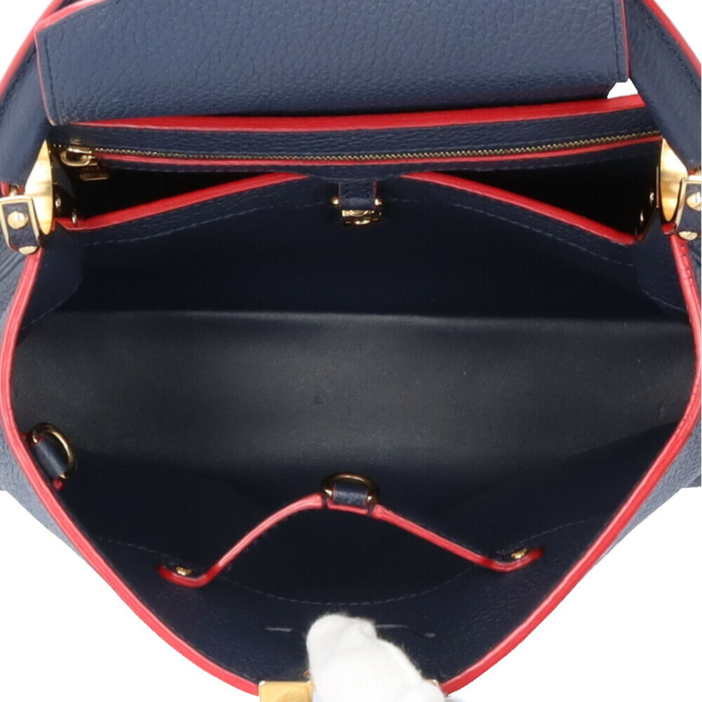 LOUIS VUITTON Capucines MM Shoulder Bag Leather M42253 Navy Ladies