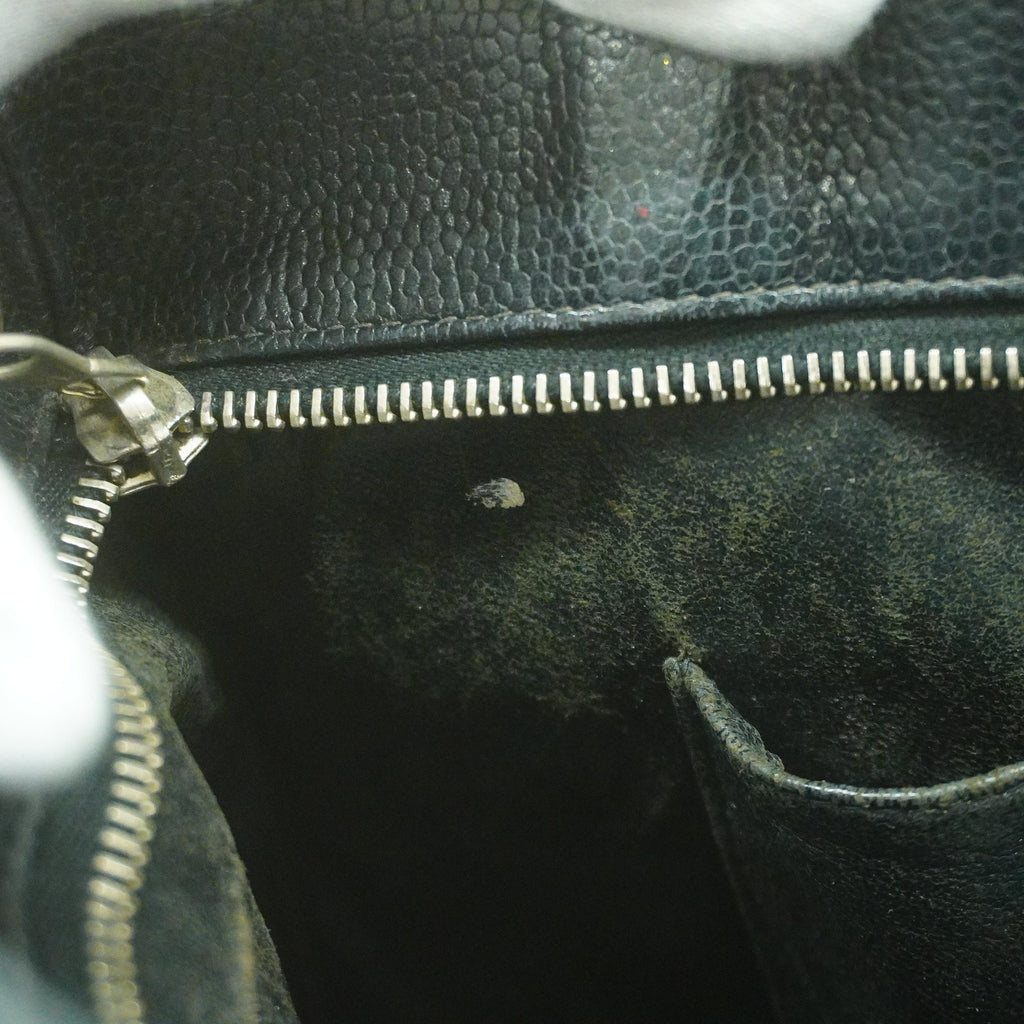 CHANELAuth  Reprint Tote Women's Caviar Leather Tote Bag Black