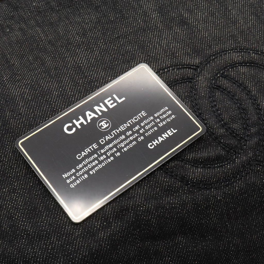 CHANEL Cocomark Tote Bag Shoulder Leather Black Dark Brown