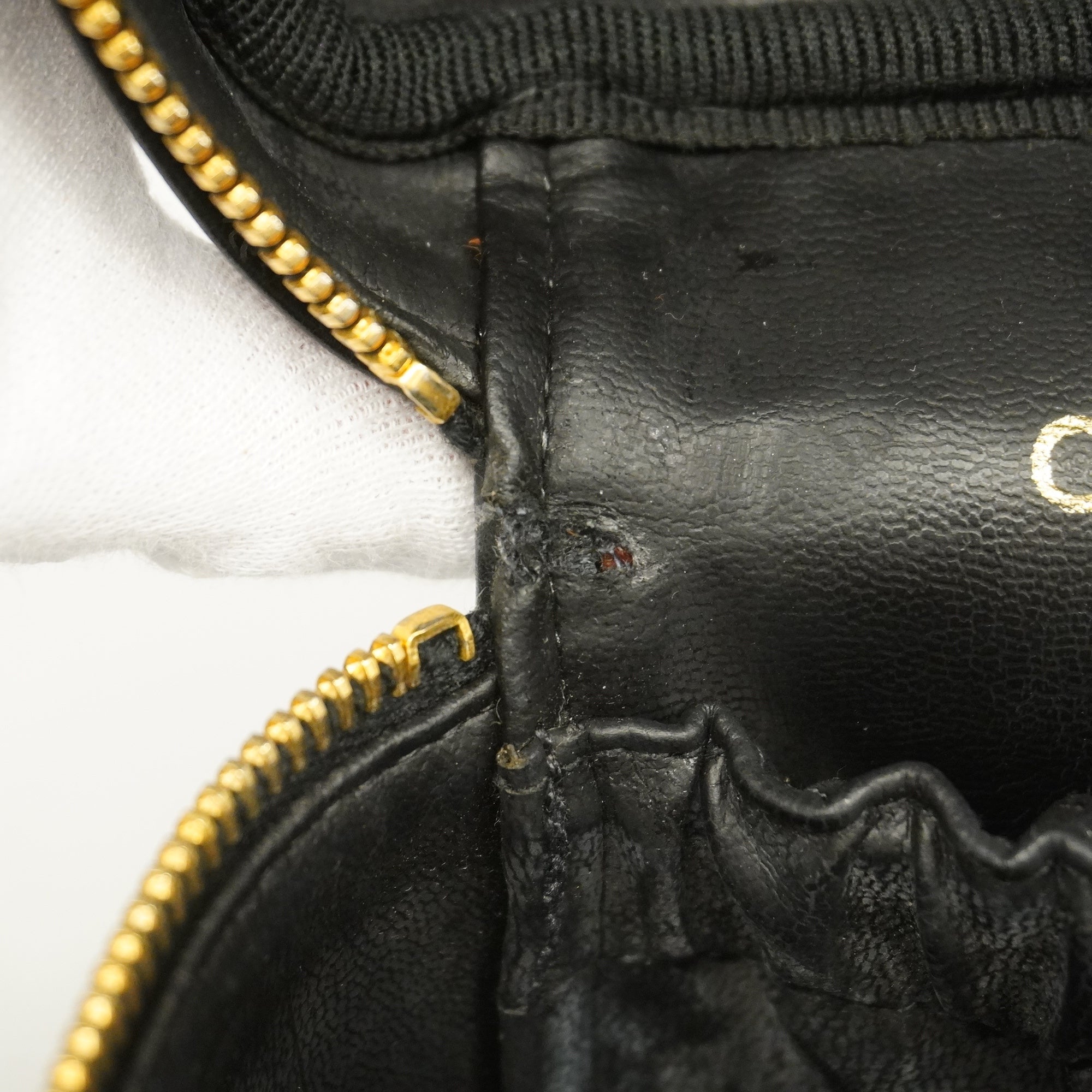 CHANEL[3ca0286]   Vanity Bag Bicolore Lambskin Black Gold metal