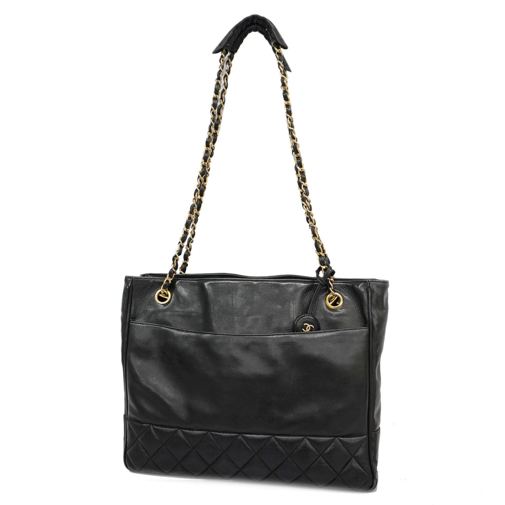 CHANEL  Matelasse Chain Shoulder Women's Leather Shoulder Bag Black