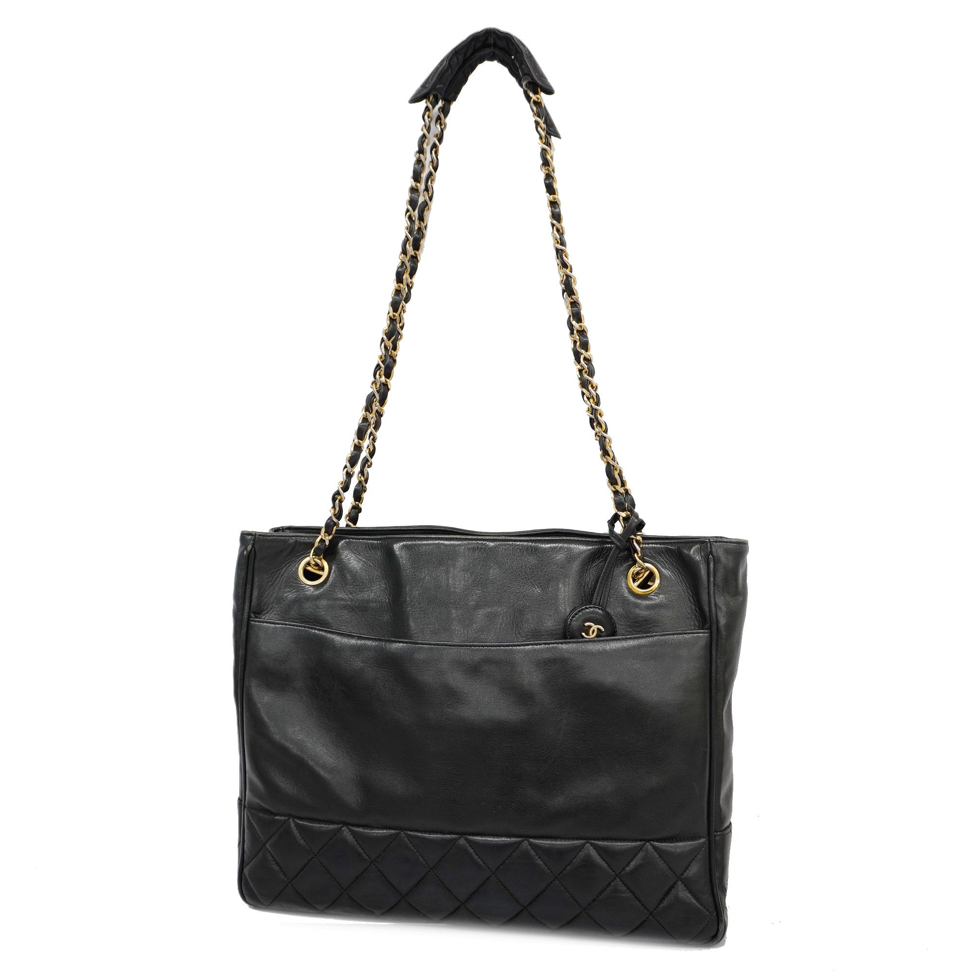 CHANEL  Matelasse Chain Shoulder Women's Leather Shoulder Bag Black