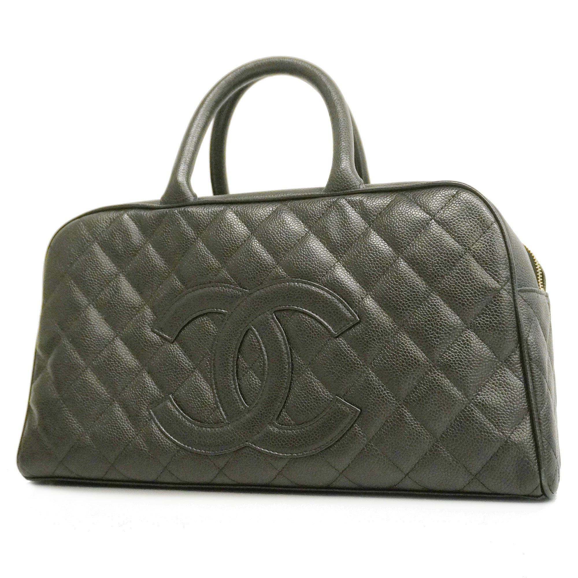 CHANELAuth  Matelasse Handbag Women's Caviar Leather Black
