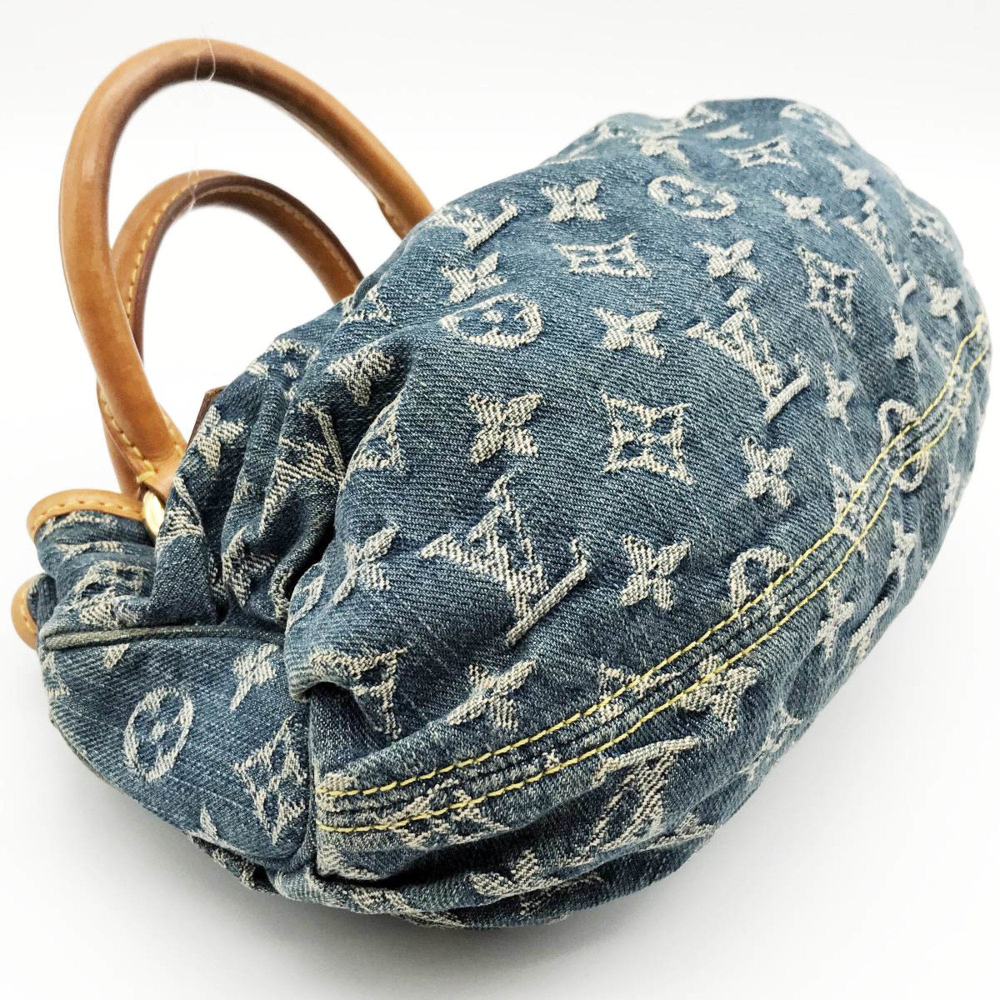 LOUIS VUITTON Pretty Monogram Denim Handbag Handheld Bag Blue Ladies Fashion M95020