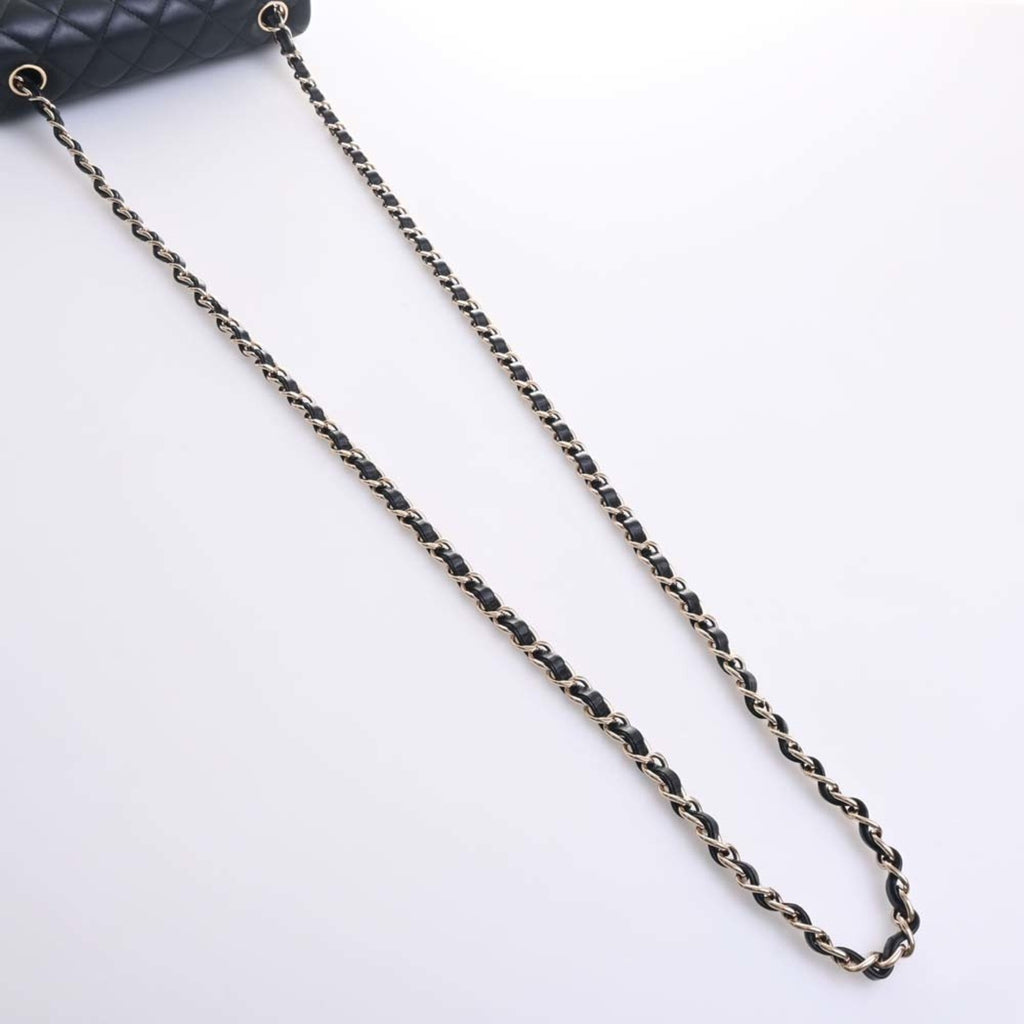 CHANEL Lambskin Matelasse Coco Mark Chain Shoulder Bag Black Ladies
