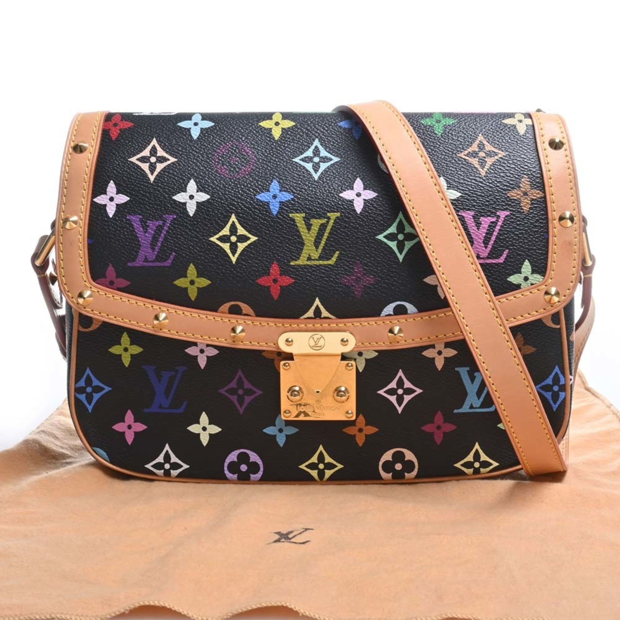 LOUIS VUITTON Monogram Multicolor Sologne Shoulder Bag M92639 Black/Multicolor Women's