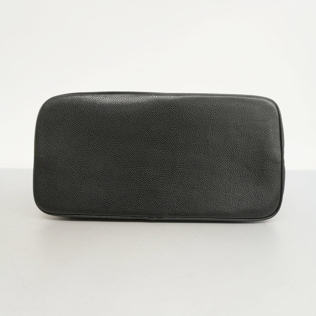 CHANELAuth  Reprint Tote Women's Caviar Leather Tote Bag Black