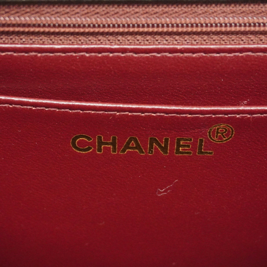 CHANELAuth  Big Matelasse W Chain Women's Leather Shoulder Bag Black