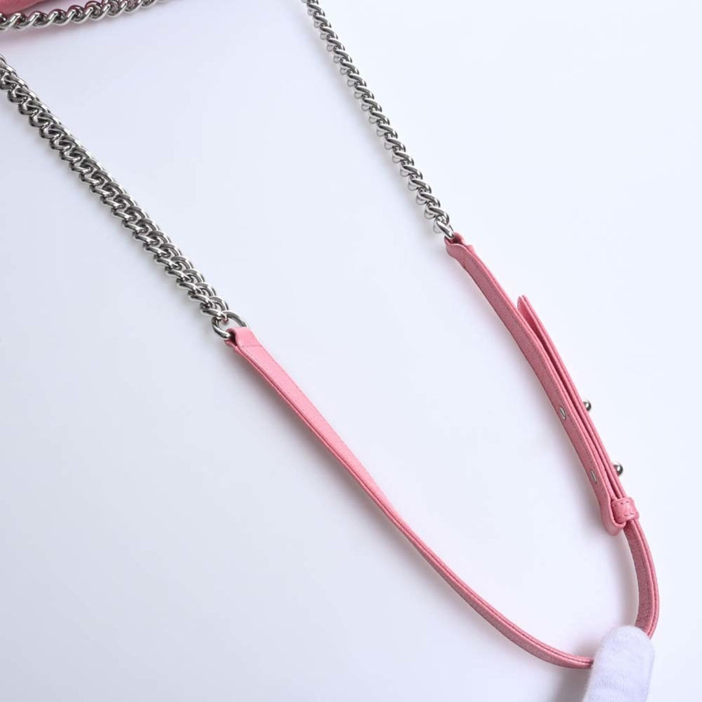 CHANEL Caviar Skin V Stitch Boy  Coco Mark Chain Shoulder Bag Pink Ladies