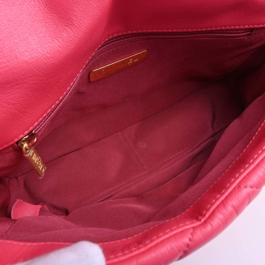 CHANEL Lambskin 19 Coco Mark Chain Shoulder Bag Pink Ladies