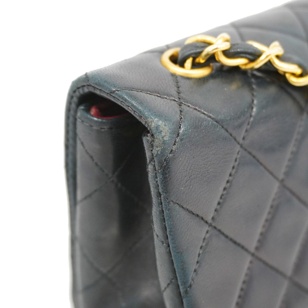 CHANEL[3ca0446]   Shoulder Bag Matelasse Single Chain Lambskin Black Gold metal
