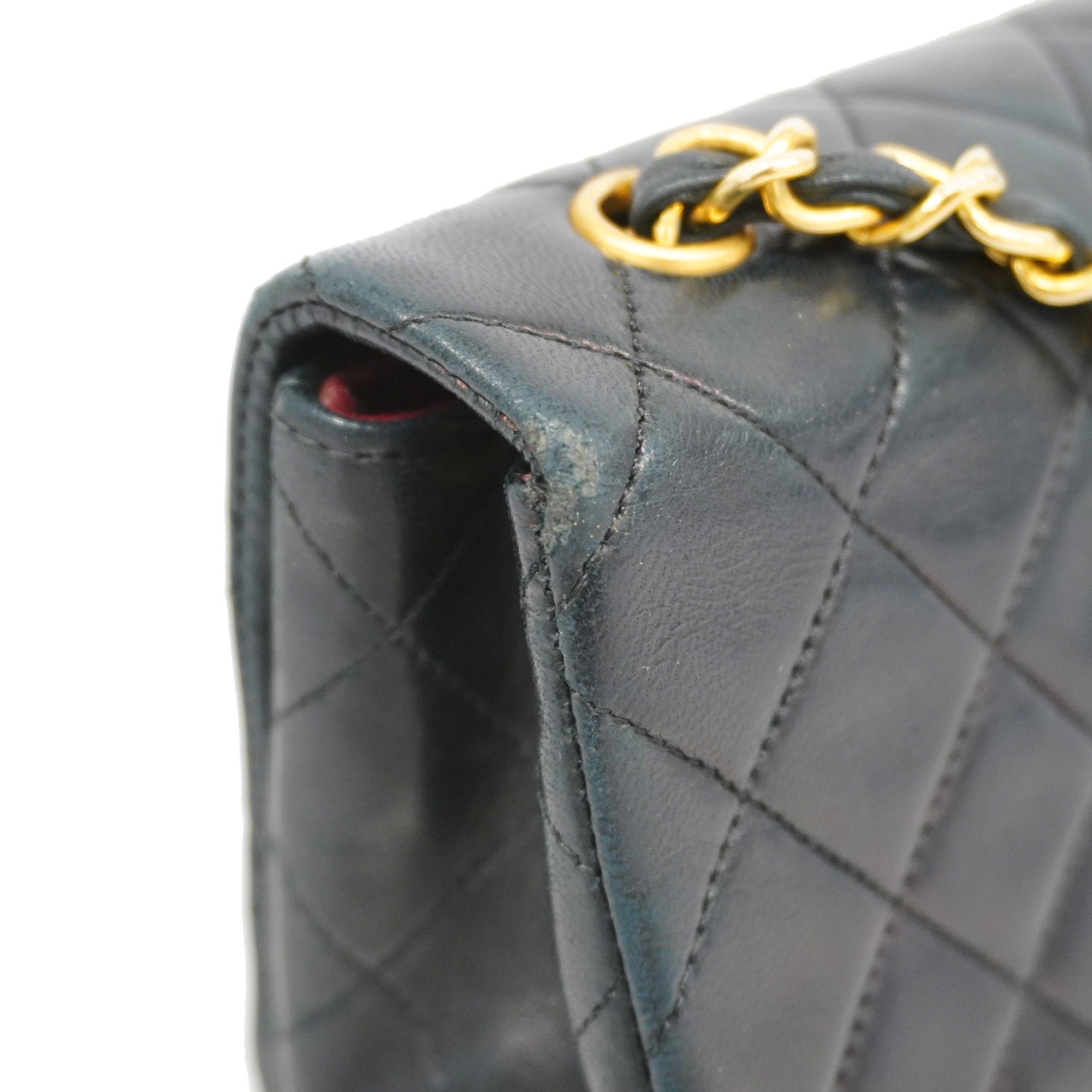 CHANEL[3ca0446]   Shoulder Bag Matelasse Single Chain Lambskin Black Gold metal