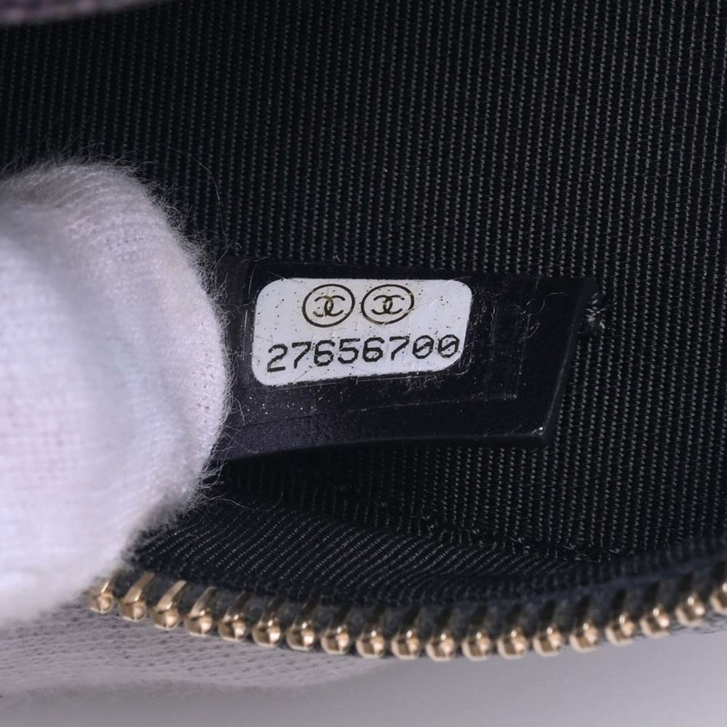 CHANEL Caviar Skin Matelasse Coco Mark Chain Shoulder Bag Metallic Women's