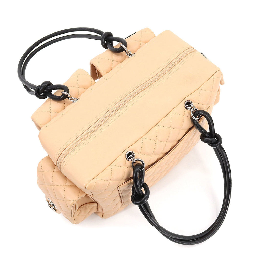 CHANEL cambon line multi-pocket shoulder bag leather beige black A25173 vintage Cambon Line Bag