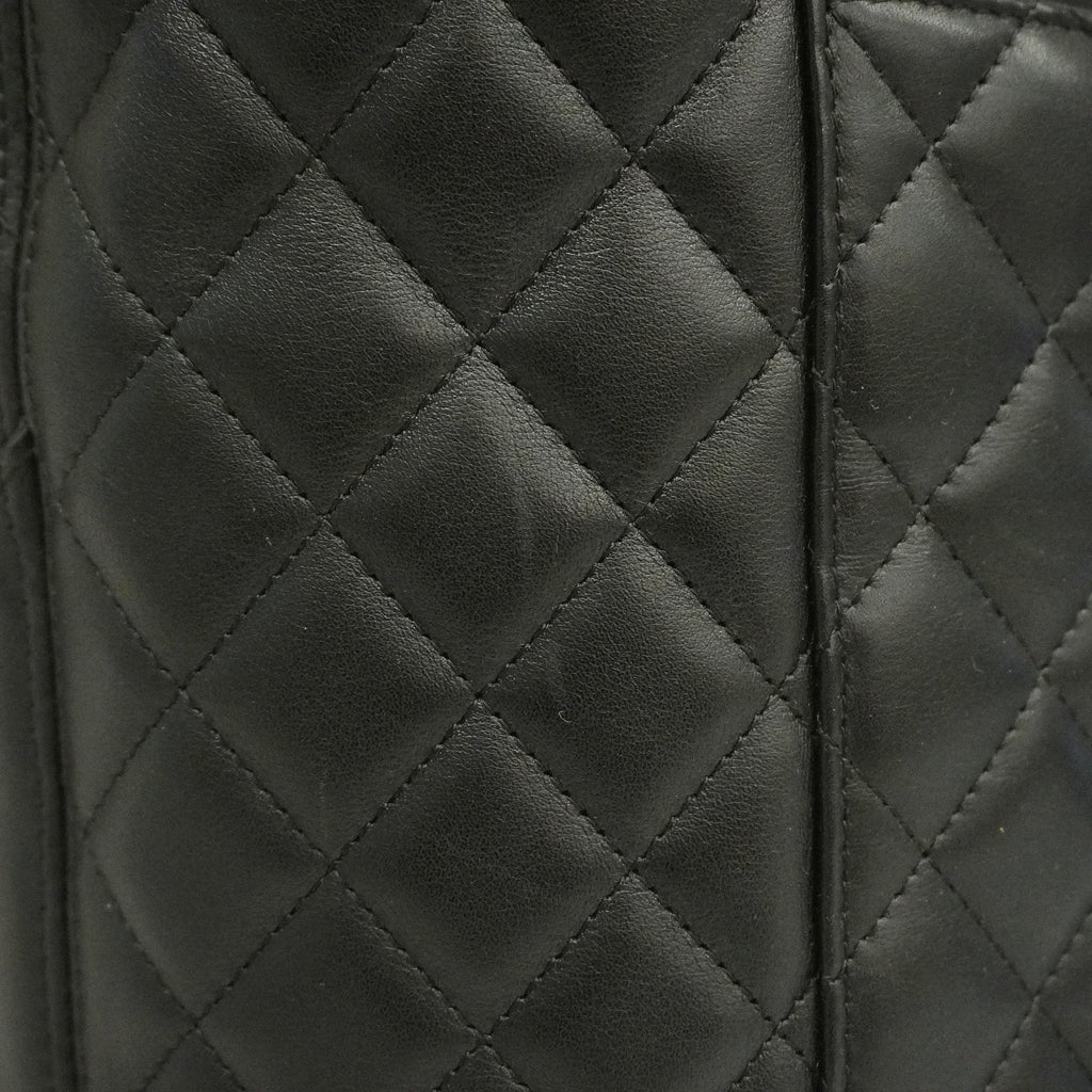 CHANELAuth  Ligne Cambon Tote Bag Women's Leather Tote Bag Black
