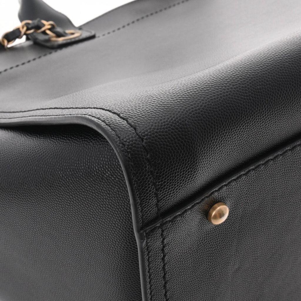 CHANEL Deauville Studded Tote Black A57067 Ladies Caviar Skin Bag