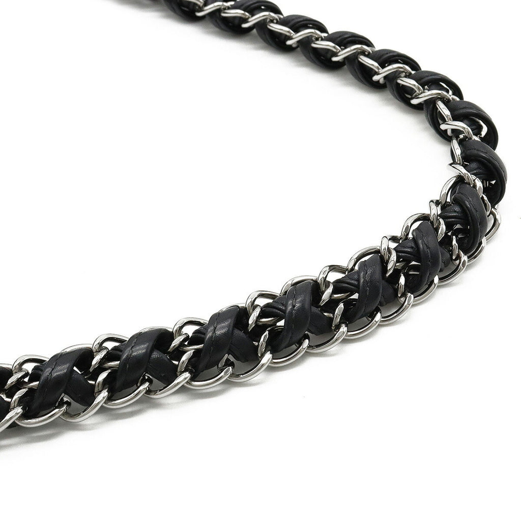 CHANEL luxury line here mark shoulder bag chain leather black