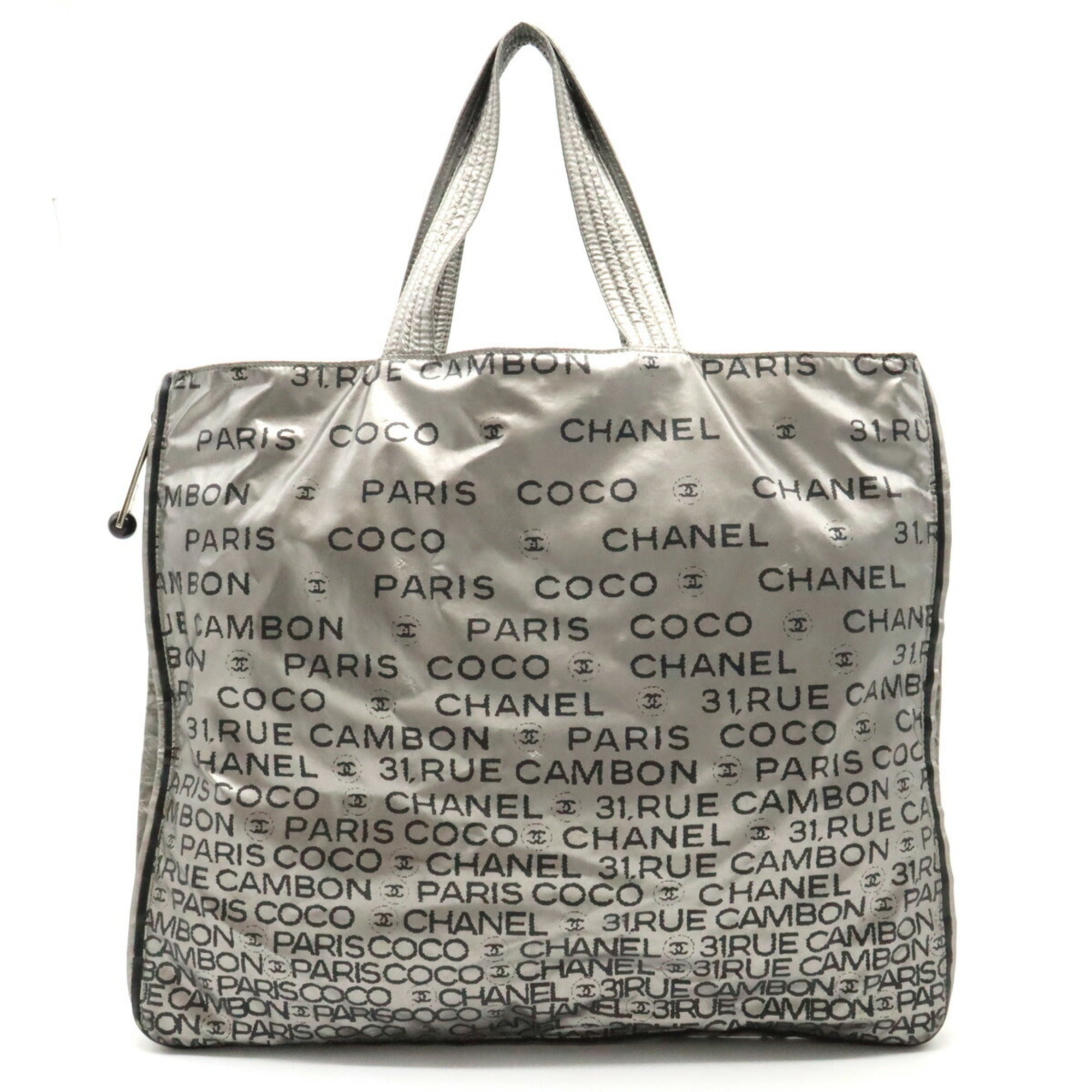 CHANEL Unlimited Tote Bag Large Shoulder Nylon Silver 6113