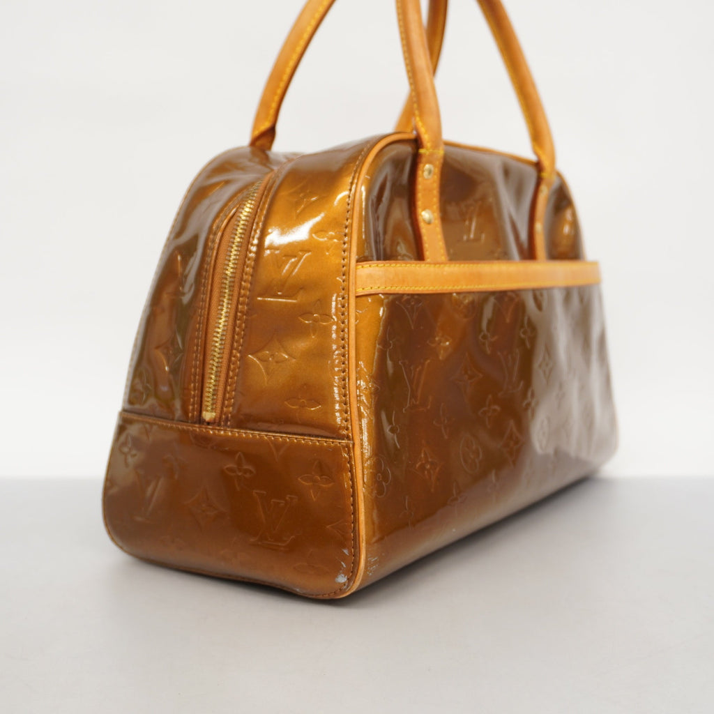 LOUIS VUITTONAuth  Monogram Vernis Tompkins Square M91103 Women's Handbag Bronze