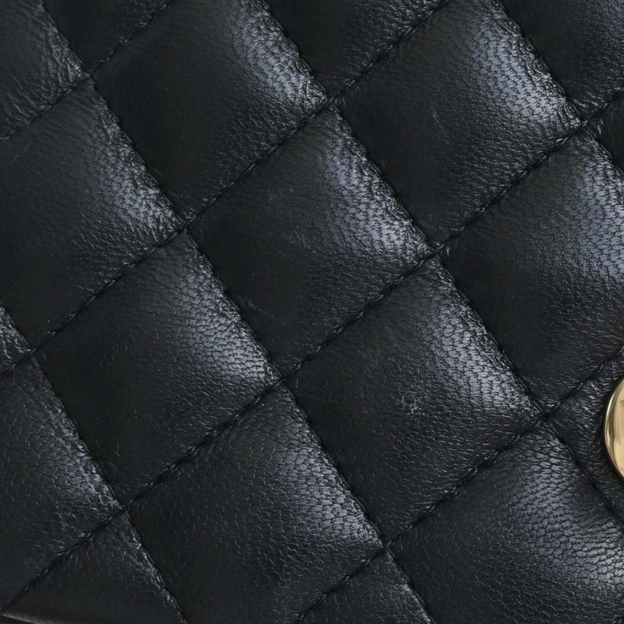 CHANEL Lambskin Matelasse Coco Mark Chain Shoulder Bag A69900 Black Ladies