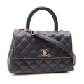 CHANEL Handbag Matelasse Coco Handle XXS Women's Black Caviar Skin AS2215