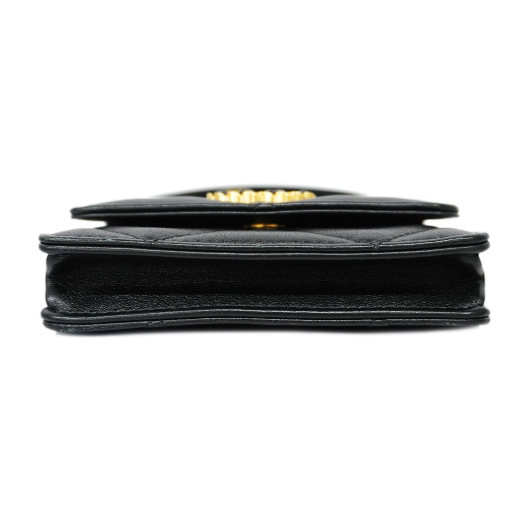 CHANELAuth  Matelasse Chain Shoulder Women's Leather Shoulder Bag Black