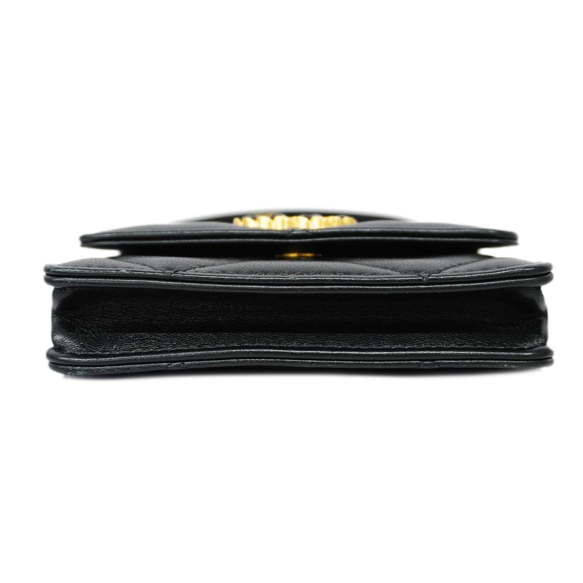 CHANELAuth  Matelasse Chain Shoulder Women's Leather Shoulder Bag Black