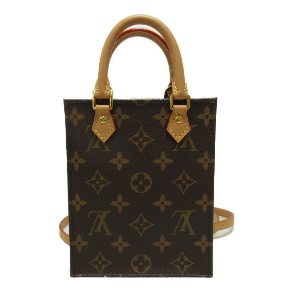LOUIS VUITTON Petit Sac Plat Shoulder Bag Brown Monogram PVC coated canvas M81295