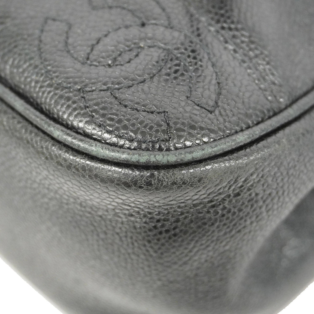 CHANELAuth  Triple Coco Women's Leather Backpack Black