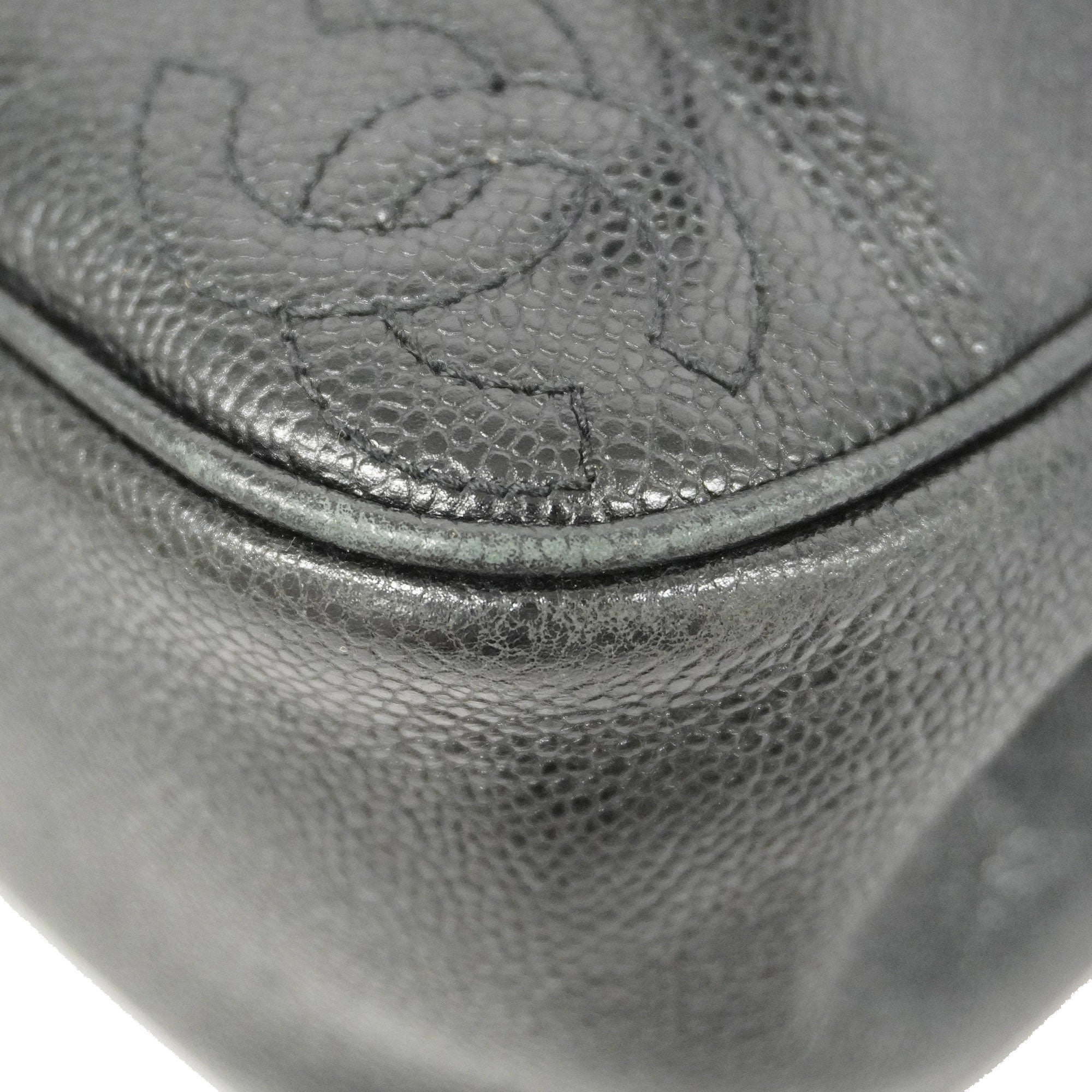 CHANELAuth  Triple Coco Women's Leather Backpack Black
