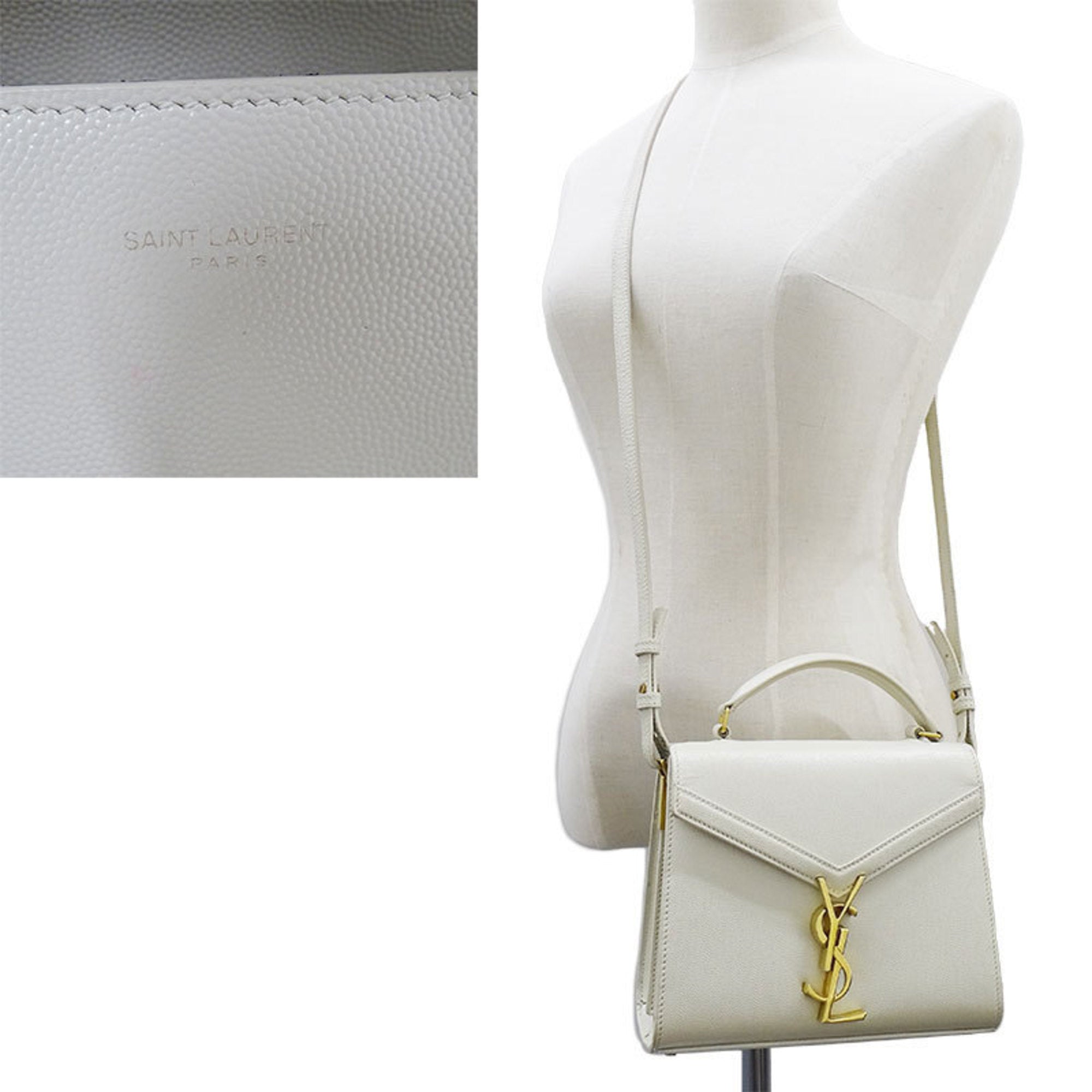 SAINT LAURENT Bag Ladies Cassandra Handbag Shoulder 2way Leather Ivory 623930