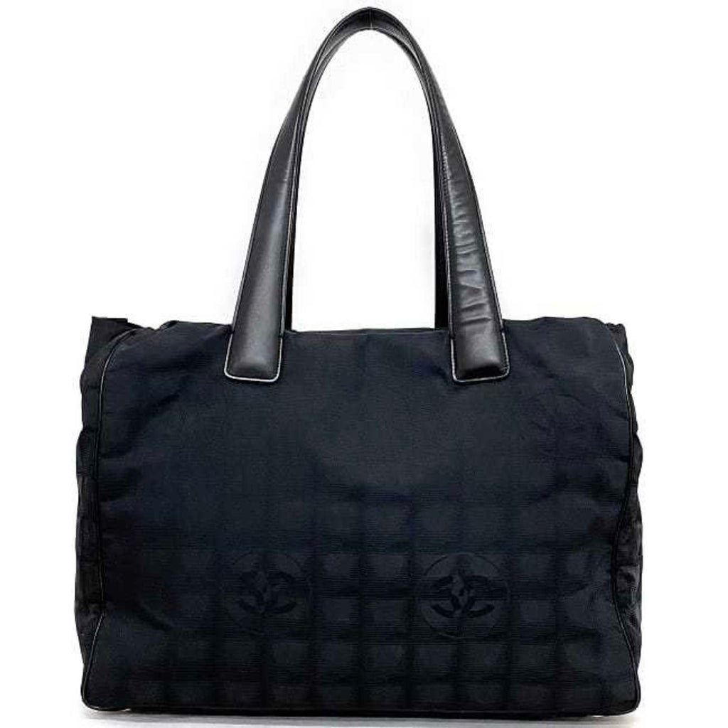 CHANEL MM Black New A15991 Coco Mark Nylon Leather 8th  Nutra Line Ladies